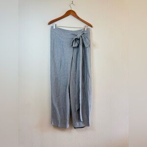 Zara Crinkle Wrap Ankle Tie Grey Silver Woman’s Pants Size Medium NWT
